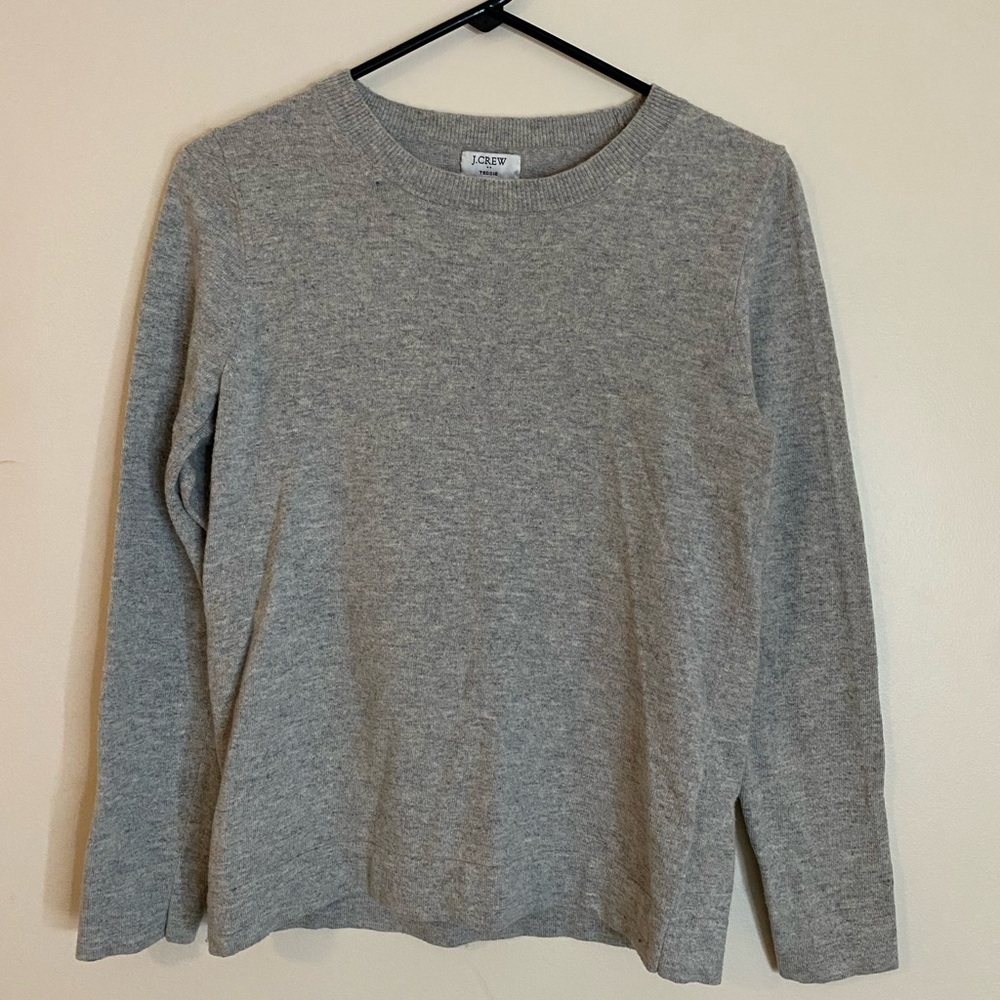 J. Crew Heather Gray Wool and cotton blend Crewneck Sweater size small